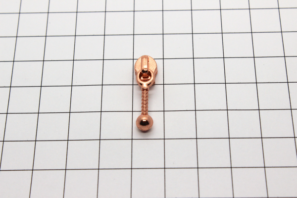 loser Bügelschieber mit Kugelstab kupfer schmal