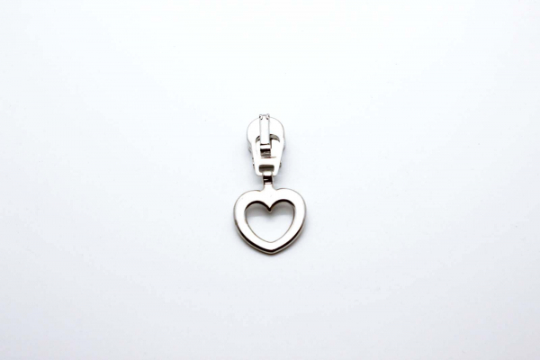 Automatik-Schieber mit Anhänger Herz silber
