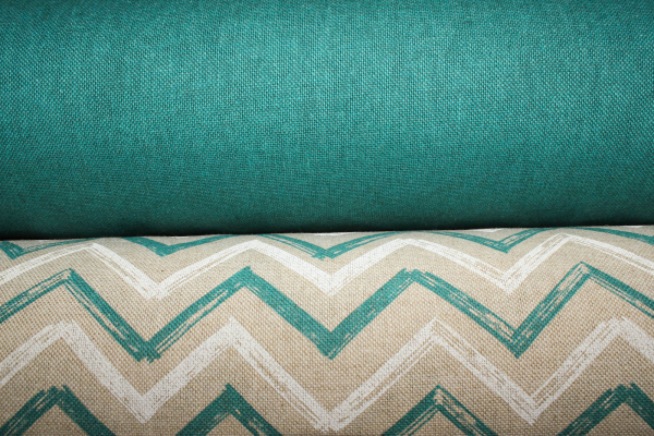 Dekostoff Zickzack Leinen Look petrol (10 cm)