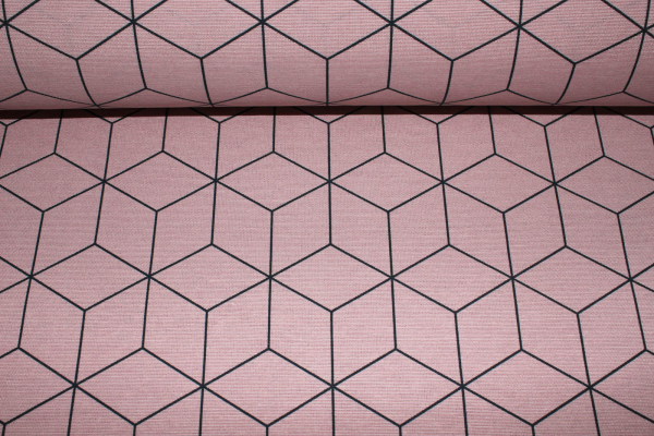 Dekostoff Würfel Leinen Look dusty rose (10 cm)