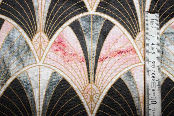 Half Panama Dekostoff Fächerliebe (10 cm)