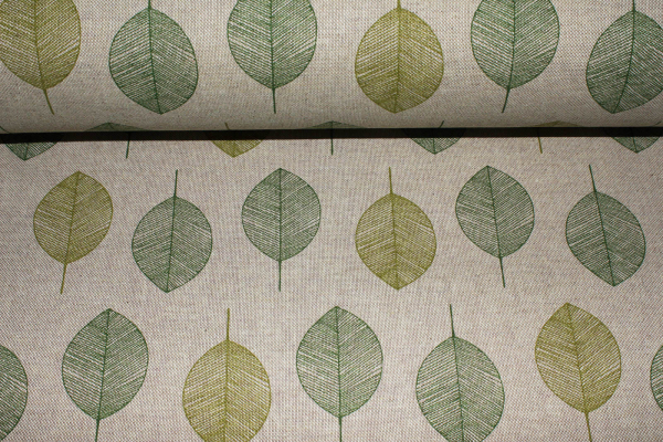 Dekostoff Blätterreigen  Leinen Look (10 cm)