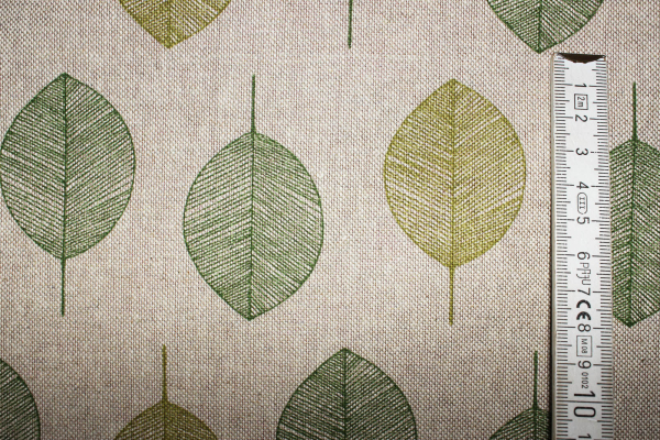 Dekostoff Blätterreigen  Leinen Look (10 cm)