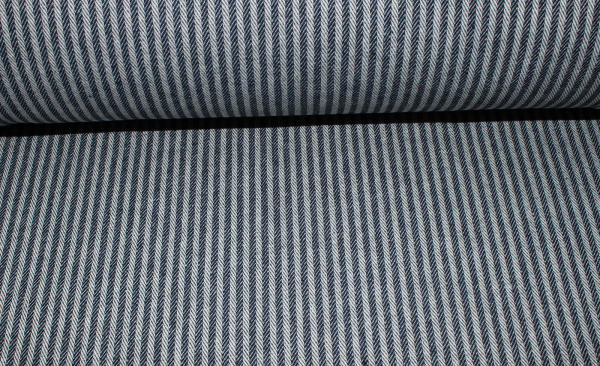 Dekostoff Dobby Stripes blau/natur (10 cm)