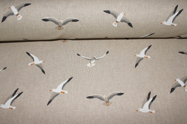 Dekostoff Möwen Leinen Look (10 cm)