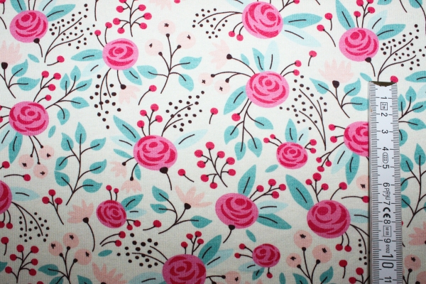 Jersey Blumen vanille (10 cm)