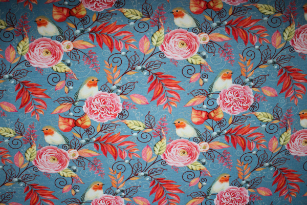 Jersey "Rotkehlchen Rosen" blaugrau (10 cm)