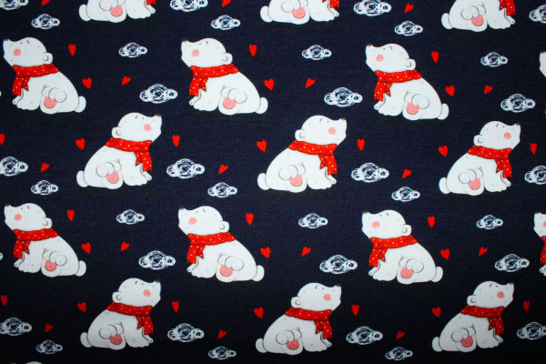 French Terry Eisbär Ole dunkelblau (10 cm)