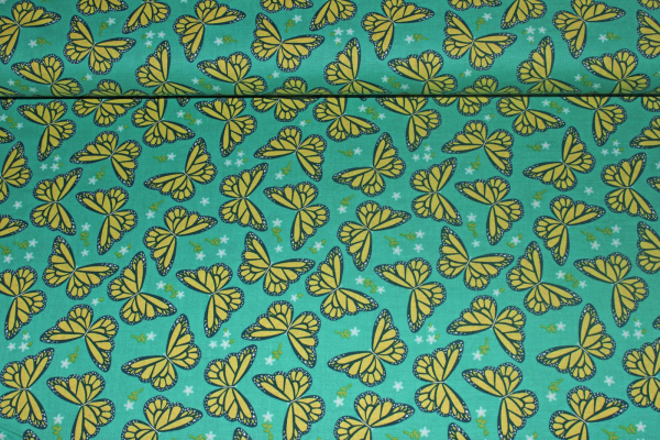 Designerbaumwolle In Bloom grün  (10 cm)