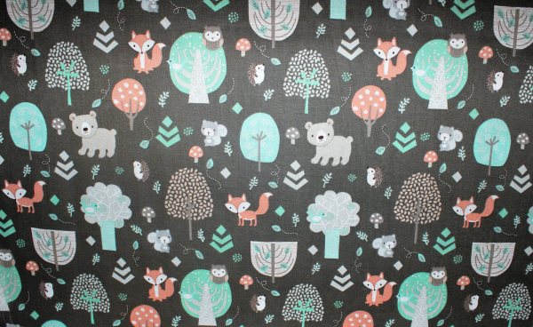 Designerbaumwolle Little Forest braun (10 cm)