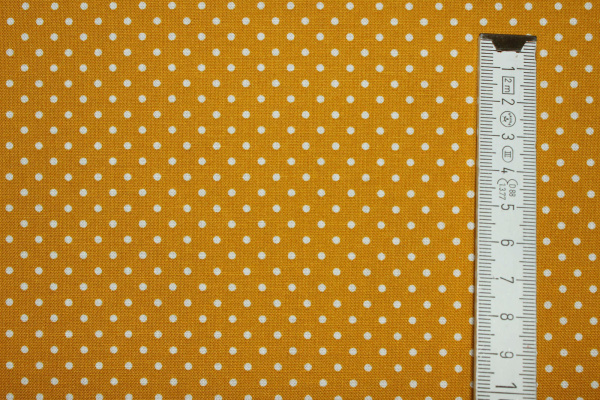 Baumwolle Punkte helleres senf/weiß (10 cm)