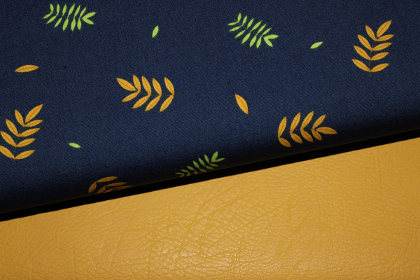 Baumwollstoff Zweige dunkelblau (10 cm)