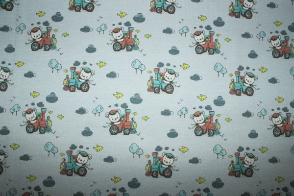 Jersey Bär als Lokomotivführer graublau (10 cm)