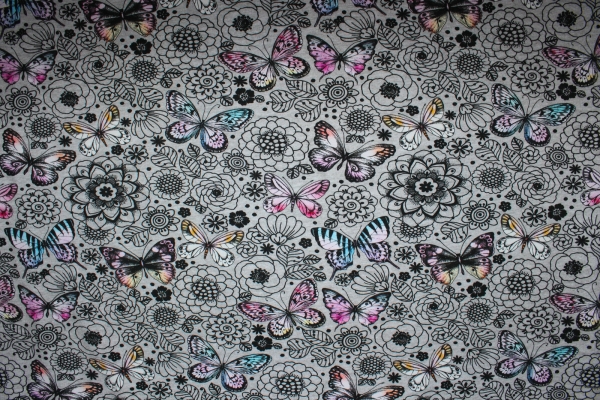 Jersey Papillon coloré graumeliert (10 cm)