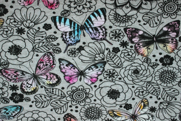 Jersey Papillon coloré graumeliert (10 cm)