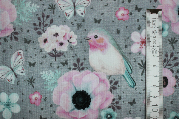 Jersey Rotkehlchen grau leichte Jeansoptik (10 cm)