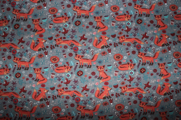 French Terry angerauht Füchse grau (10 cm)