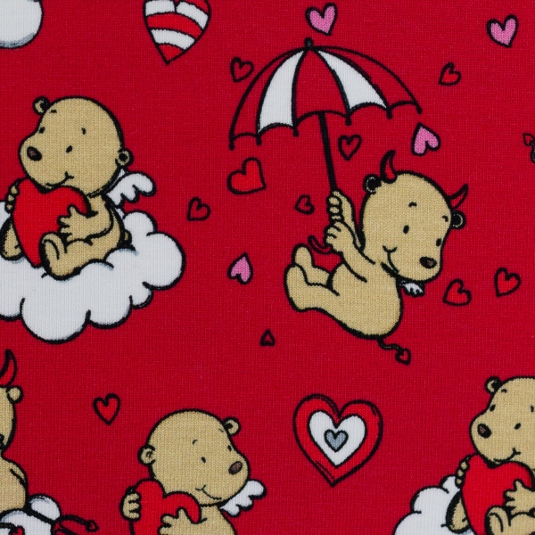 Jersey Engel & Teufel himbeerrot (10 cm)