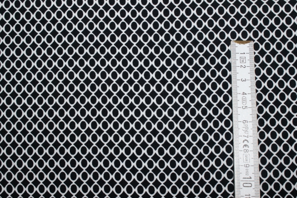 Viskose-Druck graphisches Muster nachtblau (10 cm)