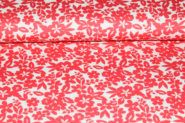 Jersey "Blumen" koralle (10 cm)