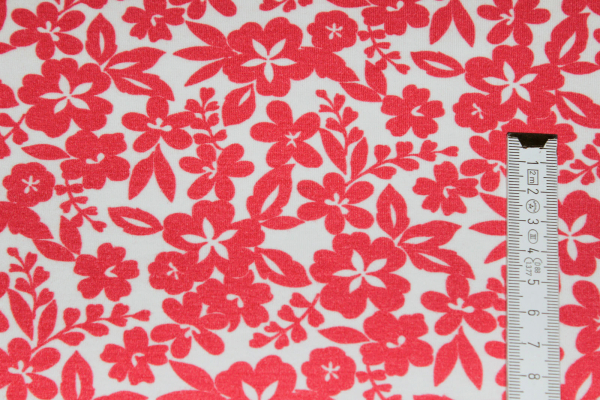 Jersey "Blumen" koralle (10 cm)