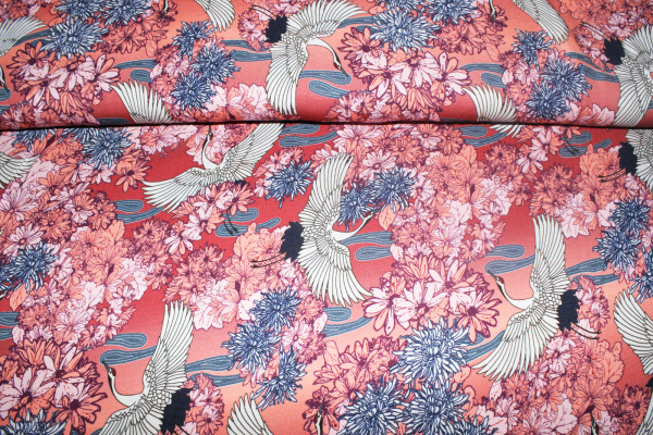 Viskose-Jersey Kraniche (10 cm)