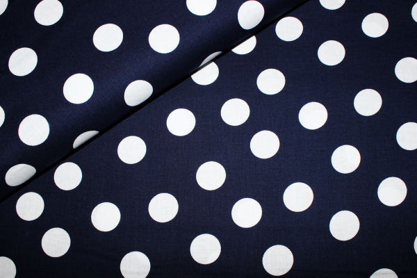 Baumwolle Tupfen groß nachtblau (10 cm)
