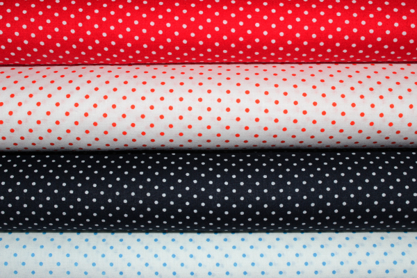 Baumwolle Tupfen weiß/ dunkleres pink (10 cm)