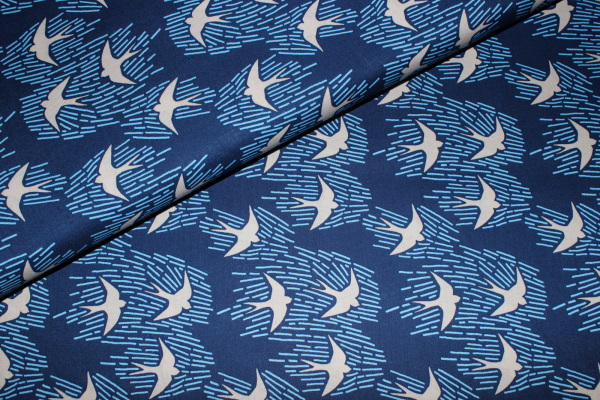 Designerbaumwollstoff Whitehaven dunkelblau (10 cm)