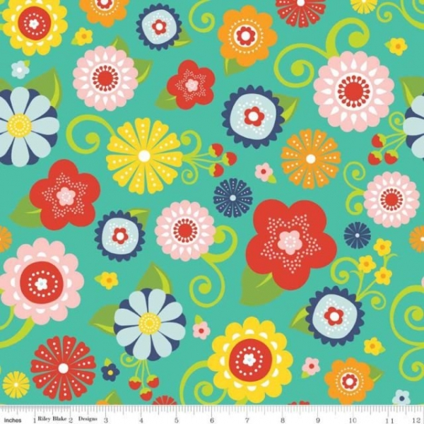 Designerbaumwolle Lazy Day lagoon (10 cm)