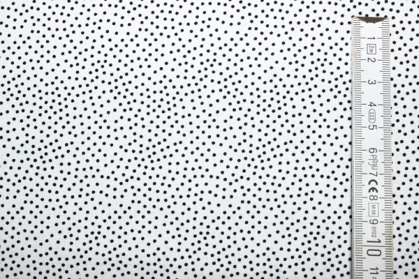 Designerbaumwolle Garden Pindot weiß/schwarz (10 cm)