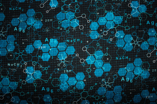 Designerbaumwollstoff "Science Fair" Chemie  (10 cm)