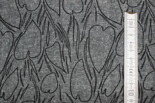 Leinen-/ Baumwollgemisch Driftless grey/black (10 cm)