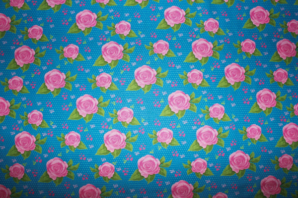 Baumwollstoff Rosenliebe blau  (10 cm)