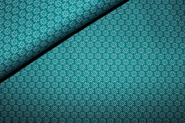 Baumwolle Blümchenmeer grünpetrol (10 cm)