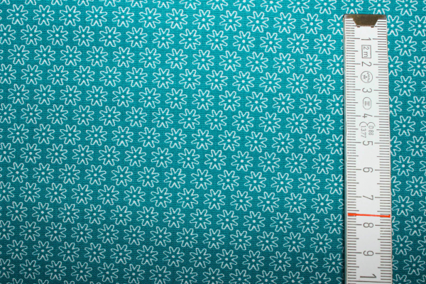 Baumwolle Blümchenmeer grünpetrol (10 cm)