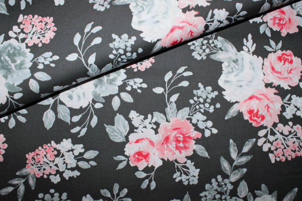 Designer-Baumwollstoff Colette grau (10 cm)