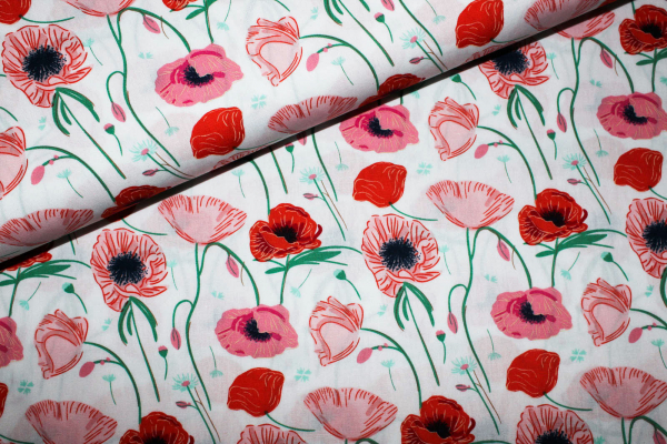 Designerbaumwollstoff Poppy Hill (10 cm)