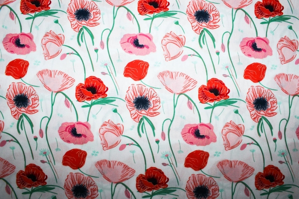 Designerbaumwollstoff Poppy Hill (10 cm)