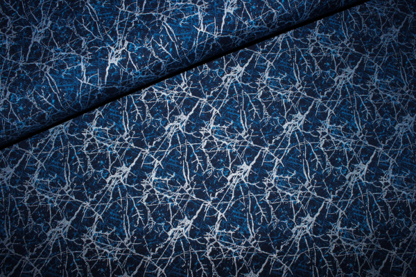 Designerbaumwollstoff Pearl Lux II blue (10 cm)