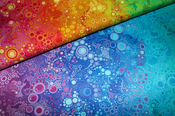 Designerbaumwollstoff Effervescence bunt  (10 cm)