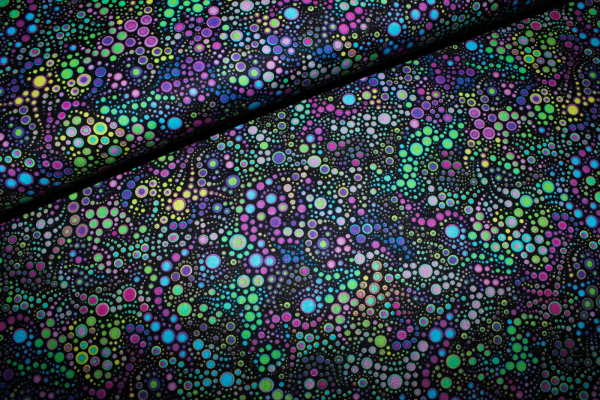 Designerbaumwollstoff Effervescence kühle Töne  (10 cm)