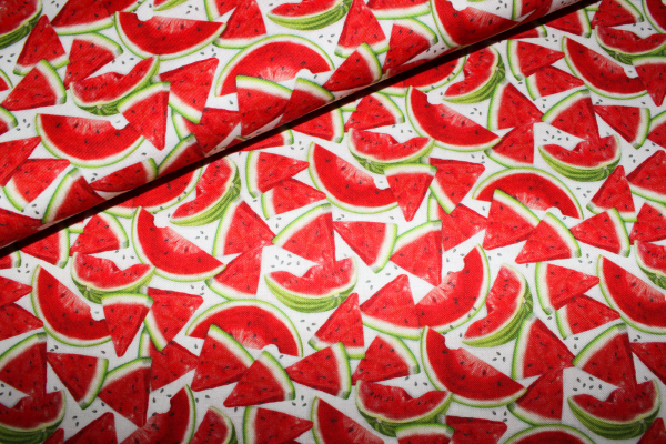 Designerbaumwolle Watermelon weiß (10 cm)