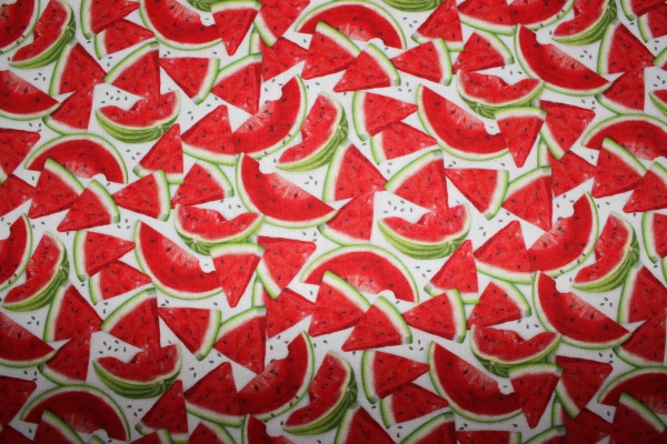 Designerbaumwolle Watermelon weiß (10 cm)