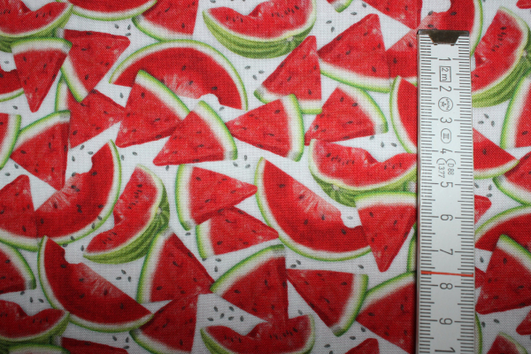 Designerbaumwolle Watermelon weiß (10 cm)