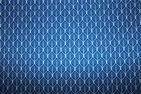 Baumwollstoff kleine Blätter blau (10 cm)