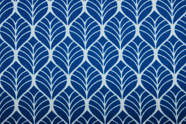 Baumwollstoff kleine Blätter blau (10 cm)