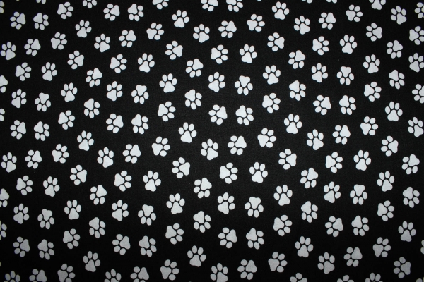 Baumwolle Pfötchen schwarz (10 cm)