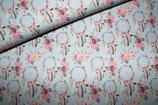 Baumwolle Traumfänger dusty blue (10 cm)