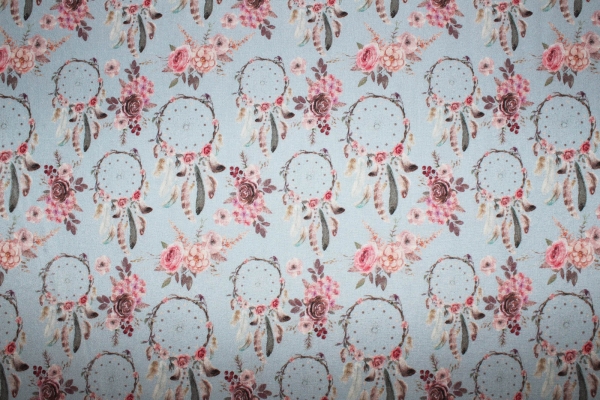 Baumwolle Traumfänger dusty blue (10 cm)